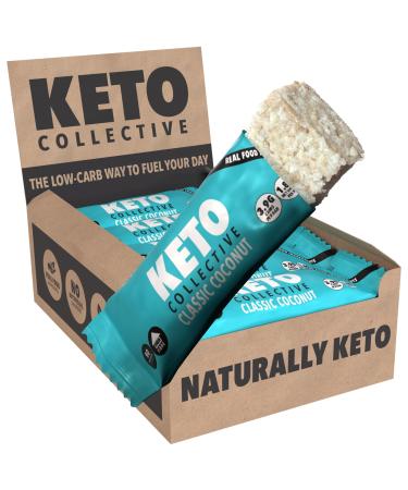 Keto Collective Keto Bars - NEW RECIPE - 15x40g I 3g Net Carbs I Low Carb Snacks I High Fibre I Natural Ingredients I Source of Protein I Keto Snacks I Gluten Free I Vegan (Coconut)