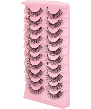False Eyelashes Set 10 Pairs of 3D Lightweight Wispy Fluffy False Eyelashes Perfect for a Full and Flirty Look Reusable DD Curl Cat Eye Lashes for Stunning Eyes Makeup Cosplay Special Occasions - Buy Online on GoSupps.com