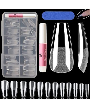 Coffin Nail Tips-120pcs Short Coffin Press on Nails Pre-shaped Short Coffin Half Matte Full Cover Acrylic Short Coffin False Nails Gel Nail Tips No Filed For Nail Extension 10 Sizes Short Coffin Nail Tips