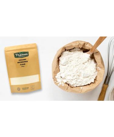 Organic Brown Rice Flour 500g - 100% Pure & Natural Flour - No Additives No Preservatives - Vegan Non-GMO Certified Organic - Great for Baking Cooking - Thames Organic - Buy Online on GoSupps.com