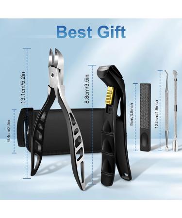LEYOUFU Angled Head Nail Clippers for Seniors - Ergonomic Toenail & Finger Nail Clipper for Thick Nails with Safety Lock | Podiatrist Ingrown Toenail Tools Kit Gifts for Men & Women - Buy Online on GoSupps.com