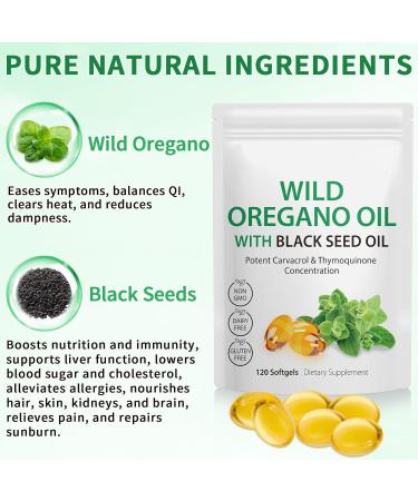 Oil of Oregano with Black Seed Oil 6000mg Oregano Oil Capsules Organic of Oregano Supplement Capsules Natural Antioxidants Non-GMO Gluten Free 120 Softgels 120 Count (Pack of 1) - Buy Online on GoSupps.com
