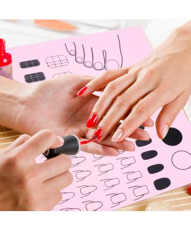 Nail Mat for Nail Tech Manicure Protector Mat for Nail Practice - Nail Manicure Tools Stamping Mat Nail Sticker Guide for Nail Sticker Printing Pink - Buy Online on GoSupps.com