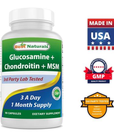 Best Naturals Glucosamine Chondroitin MSM Supplements 2600 mg per Serving 90 Capsules (90 Count (Pack of 1)) Unflavored 90 Count (Pack of 1) - Buy Online on GoSupps.com