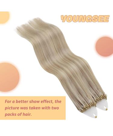 Buy Youngsee Real Hair Microring Extensions - Blonde 55cm Micro Loop Ash Blond & Platinum #18/613 - 50g Quality Hair Extensions for Ultimate Style - Buy Online on GoSupps.com