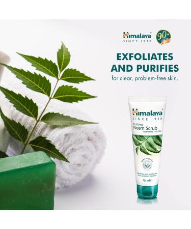 Himalaya Purifying Neem Scrub Helps Fights Pimples Prevents Marks Controls Excess Oil Exfoliates and Purifies Skin | Best for Normal to Oily Skin -75ml - Buy Online on GoSupps.com
