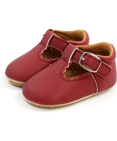Infant First Walking Shoes: Anti-Slip Oxford Loafer Flats for Baby Girls Boys (0-6 Months) - PU Leather Sneakers in Red - Buy Online on GoSupps.com