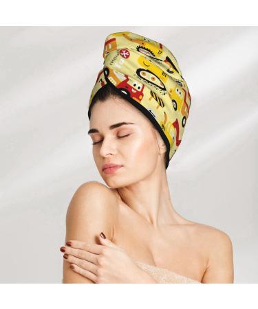 Funny Construction Vehicles Microfiber Hair Towel | Super Absorbent Coral Velvet Wrap for Long Curly & Thick Hair - Buy Online on GoSupps.com
