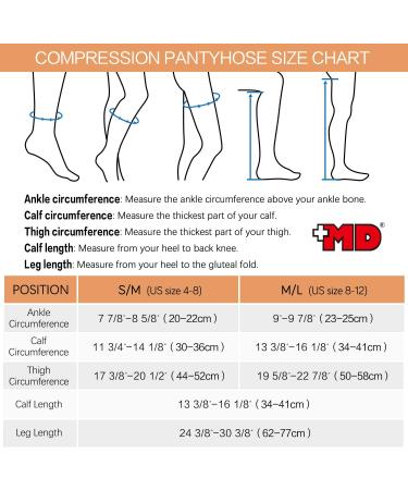 +MD Women's Graduated Compression Pantyhose 15-20mmHg - Medical Quality Support Stocking - Nude, Small-Medium - Buy Online on GoSupps.com