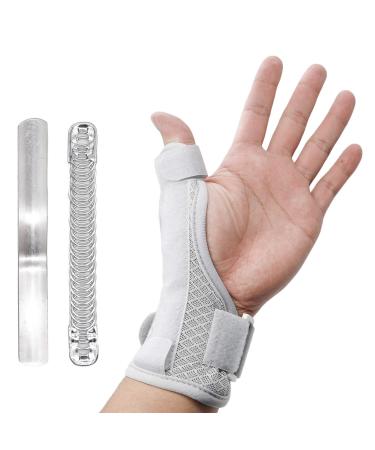 ZTL Thumb Splint Brace Thumb & Wrist Stabilizer Splint for Trigger Thumb Pain Relief Arthritis Tendonitis Sprains Carpal Tunnel - Reversible Left or Right Hand Grey
