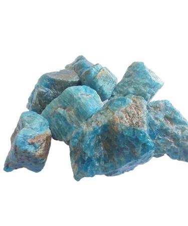 Natural Crystal Rough 50g Natural Blue Green Yellow Apatite Crystal Rough Raw Stone Rock Decoration Stone (Color : Blue Apatite Size : 1-2cm 50g) 1-2cm 50g Blue Apatite
