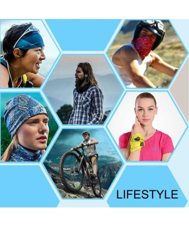 6pcs Black Magic Headband Face Mask Head Wrap Bandana | UV Resistant Neck Gaiter for Outdoor Sports and Workout - Buy Online on GoSupps.com