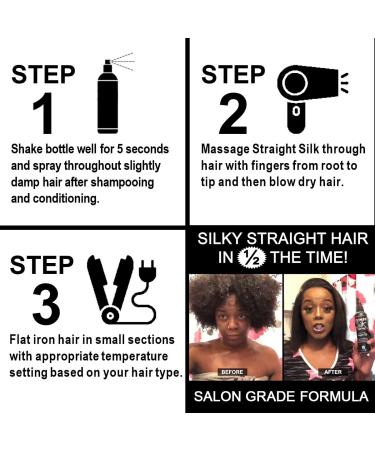 Straight Silk Spray with Moroccan Argan Oil | Hair Straightening Protector & Detangler | Alcohol-Free | Heat Protectant up to 450 F | Flat-Iron | Blow-Dry | Unscented | Hair Spray | MADE IN USA (64oz) 64 Fl Oz (Pack of 1) - Buy Online on GoSupps.com