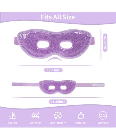 Cavoilu Sleep Mask 2-Pack with Gel Eye Mask for Dark Circles - Hot & Cold Reusable Eye Masks for Stress Relief - Purple - Buy Online on GoSupps.com