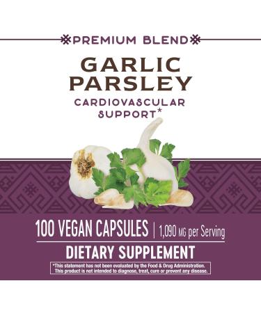 Nature's Way Garlic Parsley 1090 mg - 100 Vegan Capsules for Heart Health - Buy Online on GoSupps.com