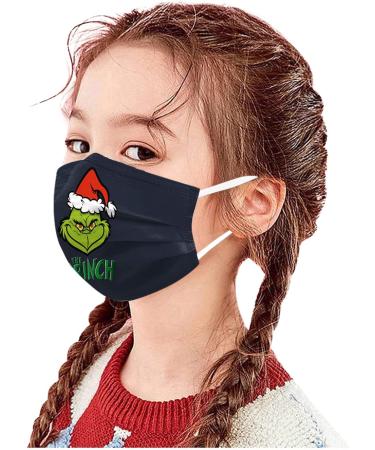 100Pcs Kids Grinch Disposable Face_Mask - Christmas Childrens Face_Mask Assorted Colors Design Boys Girls 3-Ply Face_Covering (Grinch C) - Buy Online on GoSupps.com