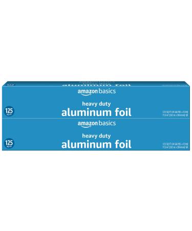Amazon Basics Heavy Duty Aluminum Foil, 125 Sq Ft, Pack of 2 (Previously Solimo)