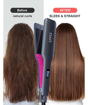 LANDOT Professional 2 Inch Ceramic Hair Straightener for Long Thick Curly Hair - Purple Black - Buy Online on GoSupps.com