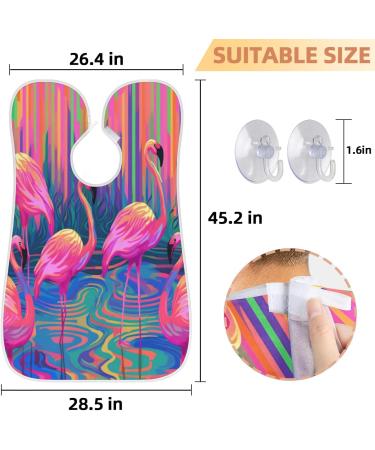 Abstract Flamingo Beard Bib Apron - Ultimate Beard Hair Catcher for Men | Perfect Gifts for Father s Day Anniversaries & Christmas | Includes 2 Suction Cups - Buy Online on GoSupps.com