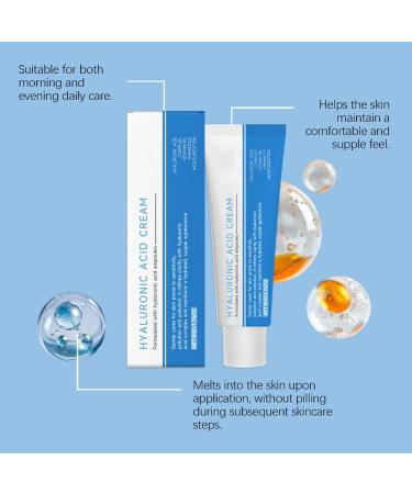 Hyaluronic Acid Moisturizing Cream Containing Hyaluronic Acid and Centella Asiatica Extract Hydrates and Moisturizes Soothes and Nourishes Strengthens the Skin Barrier. Korean Skincare 1.76 Oz - Buy Online on GoSupps.com