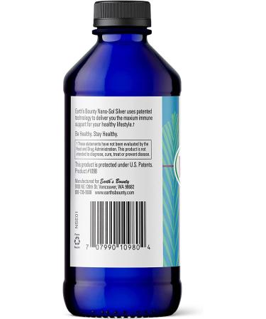 Earth's Bounty Nano-Sol Silver 8 fl oz - Pure Colloidal Silver Solution for Wellness - Buy Online on GoSupps.com