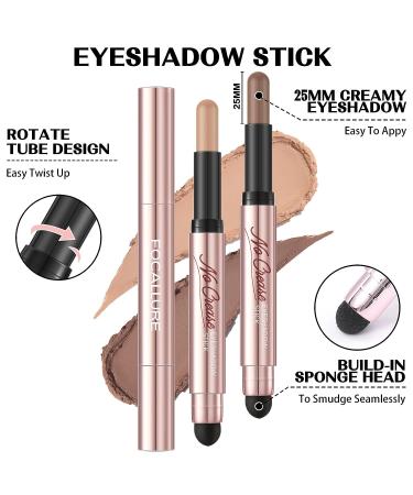 FOCALLURE 2PCS Eyeshadow Stick Set - Shimmer & Matte Cream Pencil Crayons with Blending Brush - Buy Online on GoSupps.com