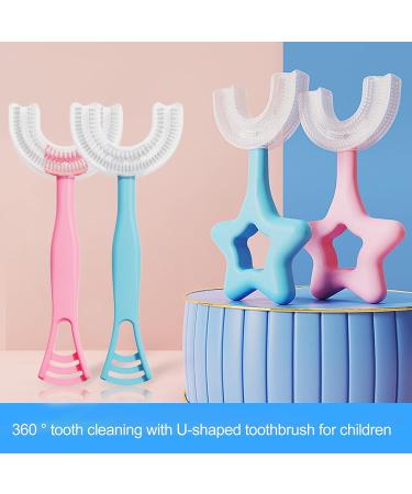 Kids U-Shaped Toothbrush Manual Training Tooth Brush Food Grade Soft Silicone Brush Head 360 Oral Teeth Cleaning Design for Toddlers and Children (C) - Buy Online on GoSupps.com