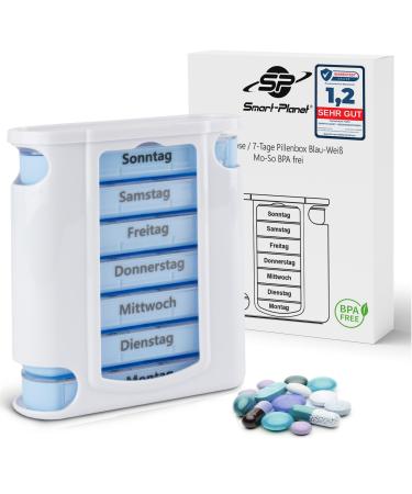 Smart planet tablet box - Pill can 7 days 4 compartments - Senior -friendly pills box - 1 week organizer - medication dinner for on the go - in the morning in the evening at night at night - Buy Online on GoSupps.com