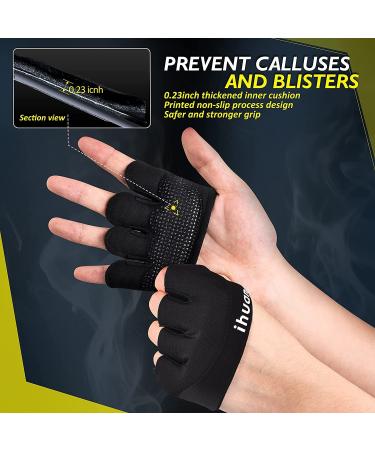 iHuan Weight Lifting Gloves - Callus Spot Protection for Men & Women | Ideal for Weightlifting, Exercise, Training, Fitness - Black (Small) - Buy Online on GoSupps.com