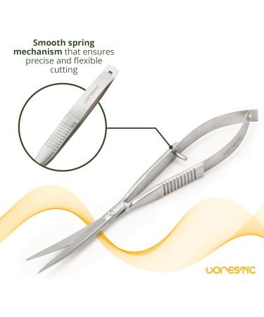 VORESTIC 16cm Curved Spring Scissors for Aquarium & Terrarium Plants - Aquascaping Tools - Buy Online on GoSupps.com