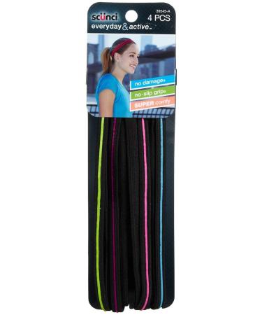 Scunci Everyday and Active No Slip Grip Contrast Silicone Headwraps 4 ct - Buy Online on GoSupps.com