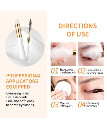 Brelyee Orange Blossom Lash Shampoo 60ml + Brush - Eyelash Extension Cleanser for Professional & Self Use - Paraben & Sulfate Free - 2.03 Fl Oz - Buy Online on GoSupps.com