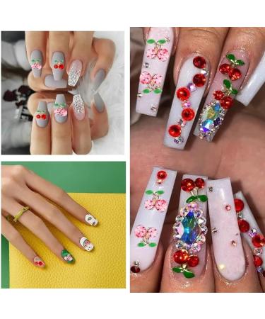 RUNRAYAY 36Pcs 3D Cherry Nail Art Charms Red & Pink Elegant Nail Studs Diamonds for Nail Accessories Summer Fruit Nail Jewelry Decoration for Diy Crafts Nail Decor - Buy Online on GoSupps.com