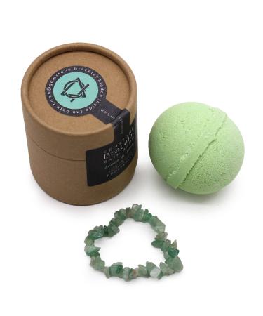 Beautifully Fragranced Bath Bomb with a Gemstone Bracelet/Anklet Inside and Presented in Gift Box (Lemon & Lime with Green Aventurine Gems)
