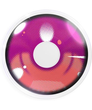 Meralens Anime Arc 3 Violet Crazy Fun Colored Contact Lenses - Annual Purple Lenses for Carnival Cosplay & Halloween - Includes Free Lens Case - Buy Online on GoSupps.com