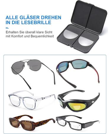 OKH Bifocal Lens Reader - Self-Adhesive 2.5 Diopter Enlargement Lenses for Sunglasses & Sports Glasses - Reusable No Water Needed - Buy Online on GoSupps.com