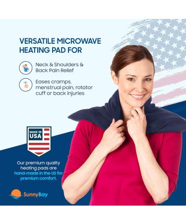 SunnyBay Extra Large Microwave Heating Pad- 10x24 Inches, Weighted Full Body Hot/Cold Pack with Washable Cover - Navy Blue - FSA HSA Approved - Buy Online on GoSupps.com