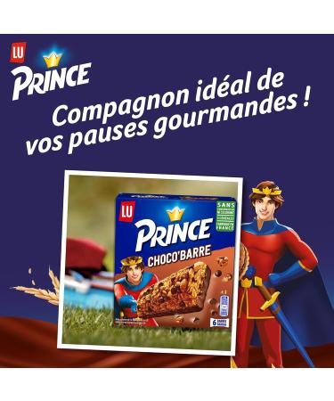 LU PRINCE - Prince de LU Choco'Barre - 4 Boxes of 6 Individual Bars - 3 Cereal Bars and Milk Chocolate Chips - Made in France - Ideal for a Gourmet Snack - Pack of 4x125g - Buy Online on GoSupps.com
