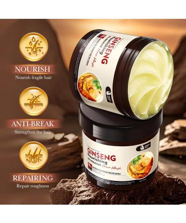 500 g Ginseng & Polygonum Multiflorum Masque capillaire incassable et lisse volumineux avec 3 bonnets de douche en EVA - Buy Online on GoSupps.com