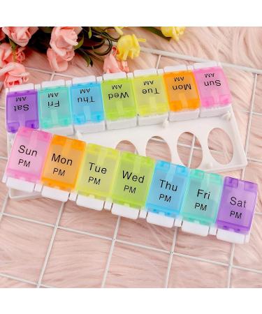 Portable Weekly Pill Box Organiser | Push Button Pop Open Design | 7 Day AM PM Medication Storage for Work, Travel, Home - Buy Online on GoSupps.com