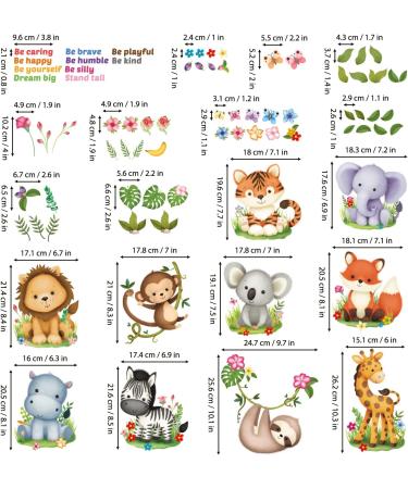 DECOWALL DS12-8074 Jungle Animal Wall Decals - Removable Safari Animal Sticker with Quotes for Kids Nursery - Buy Online on GoSupps.com