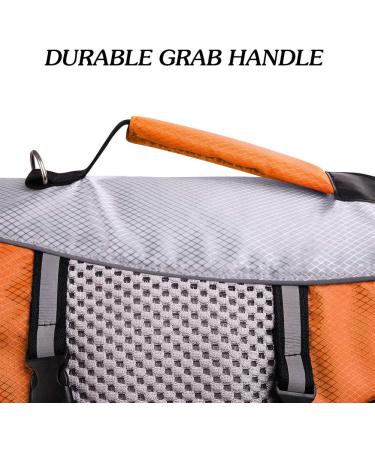 Cit toile Adjustable Life Jacket for Small Dogs - Breathable & Lightweight Dog Life Vest with Handle for Swimming Canoeing & Kayaking - Orange - Buy Online on GoSupps.com