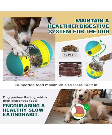 Interactive Treat Dispenser Dog Toy Dog Treat Dispensing Puppy Toys Rolling Dog Treat Dispenser Slow Feeder Reduce Boredom Improve IQ for Small Medium Large Dogs (Green) - Buy Online on GoSupps.com