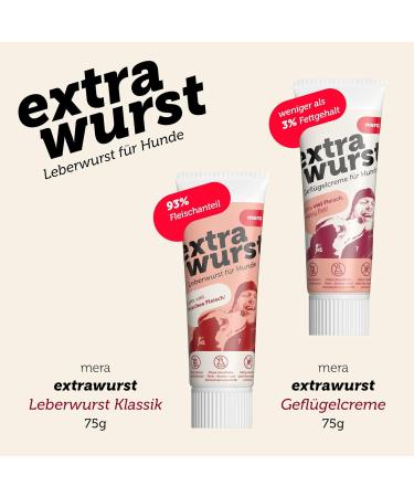 Buy Mera Extra Wurst Grain-Free Dog Liver Sausage 75g Tube | Healthy Training Treats for Dogs & Puppies | No Sugar or Salt - Buy Online on GoSupps.com