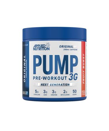 Applied Nutrition Pump 3G Pre Workout - Energy Focus & Performance (375g - 25 Servings) (Fruit Burst) Original - Fruit Burst 25 Servings (Pack of 1)