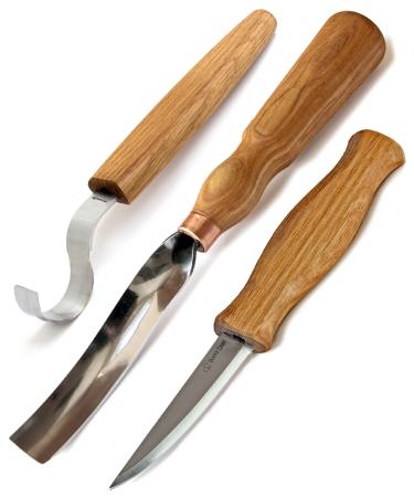 BeaverCraft S01 Wood Spoon Carving Knives Set Spoon Making Tools Kit  Whittling Knife Hook Knife Right-handed Bowl Cup Kuksa for Beginners  Woodworking Professional Wood Carving Kit 