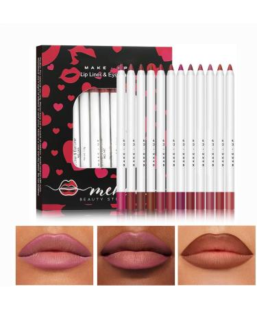  G n rique Lip pencil lip liner | Lip pencil sharpener set of 12 - Natural matte lip makeup pencils waterproof lip gloss nude color for girls and women - Buy Online on GoSupps.com