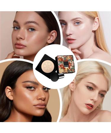 Bb Cream Foundation Mushroom Head Air Cushion Cream Long Lasting Full Coverage Makeup Base Primer with Mushroom Head Brush Waterproof Cc Cream for Even Skin Tone - Buy Online on GoSupps.com