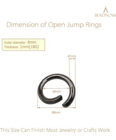 BEADNOVA 8mm Gun Black Jump Rings for Jewelry Making and Keychains (300Pcs) - Buy Online on GoSupps.com