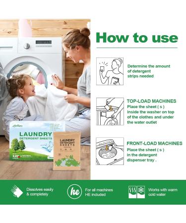 Eco-Friendly Laundry Detergent Sheets - Hypoallergenic Ultra-Concentrated Travel-Ready | Natural Fresh Linen Scent (120 Loads 60 Sheets - Buy Online on GoSupps.com